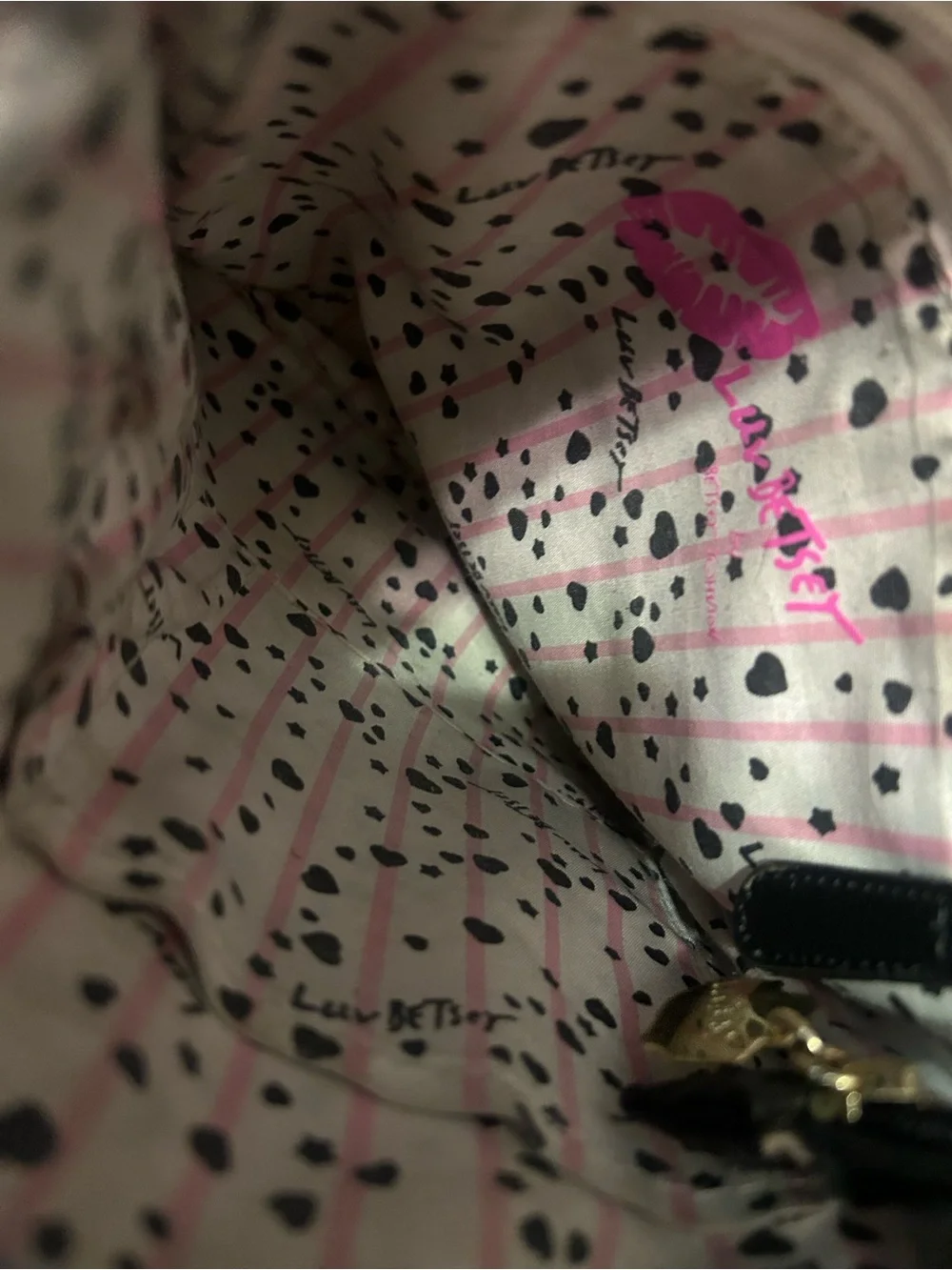 Luv Betsey by Betsey Johnson Black Unicorn Crossbody Bag with Pink Accent